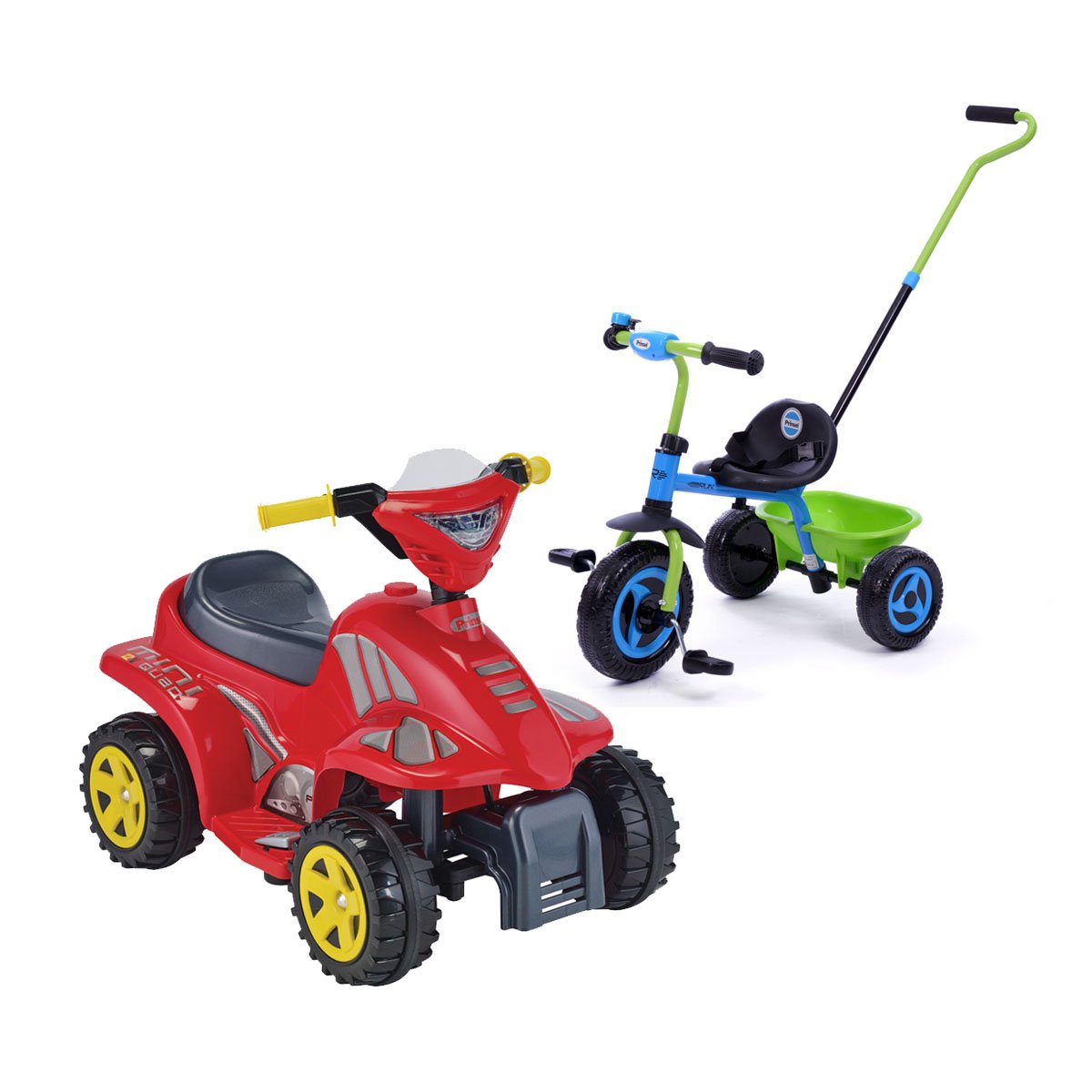 Combo Mini Quad Rojo y Triciclo Run Azul Prinsel
