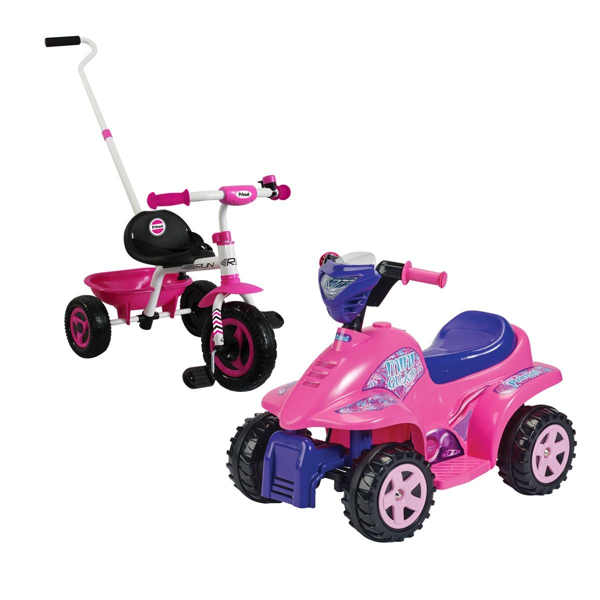 Combo Mini Quad Rosa Y Triciclo Run  Prinsel