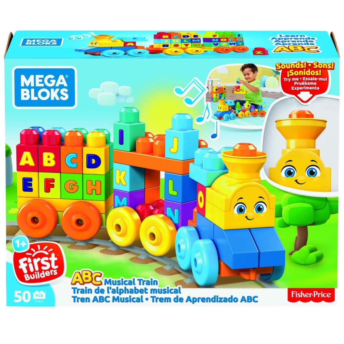 Mega Bloks Abc Tren de Aprendisaje 60 Pzas Mattel