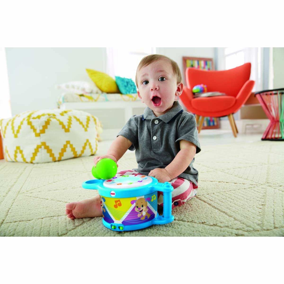 Fisher Price Ríe Y Aprende Tambor Canta Conmigo Mattel