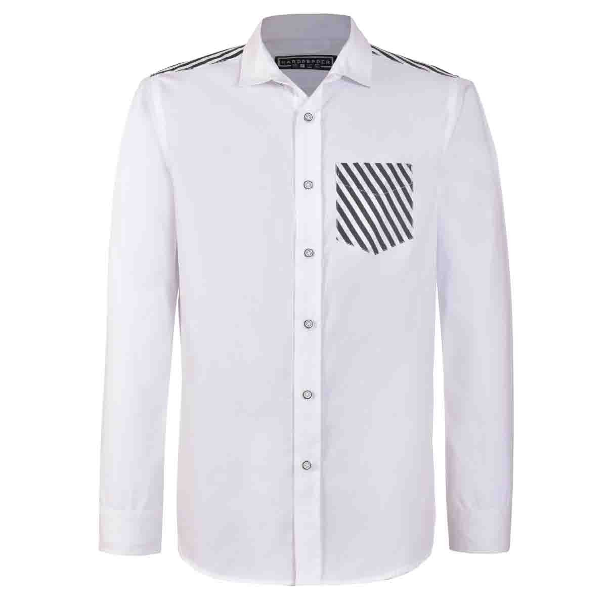 Camisa Slim Fit Manga Larga con Bolsa Estampada Hardpepper