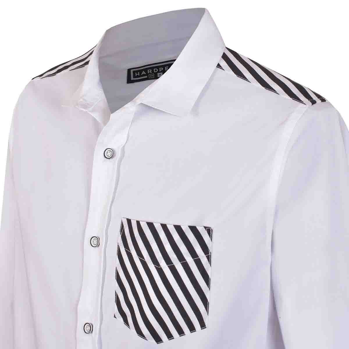 Camisa Slim Fit Manga Larga con Bolsa Estampada Hardpepper
