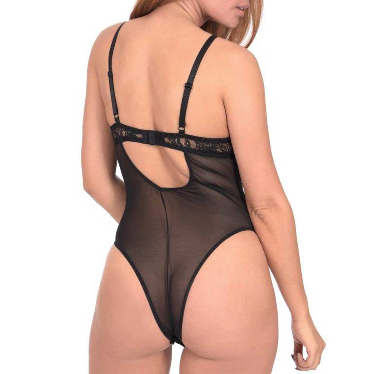 Body Negro con Encaje Escante