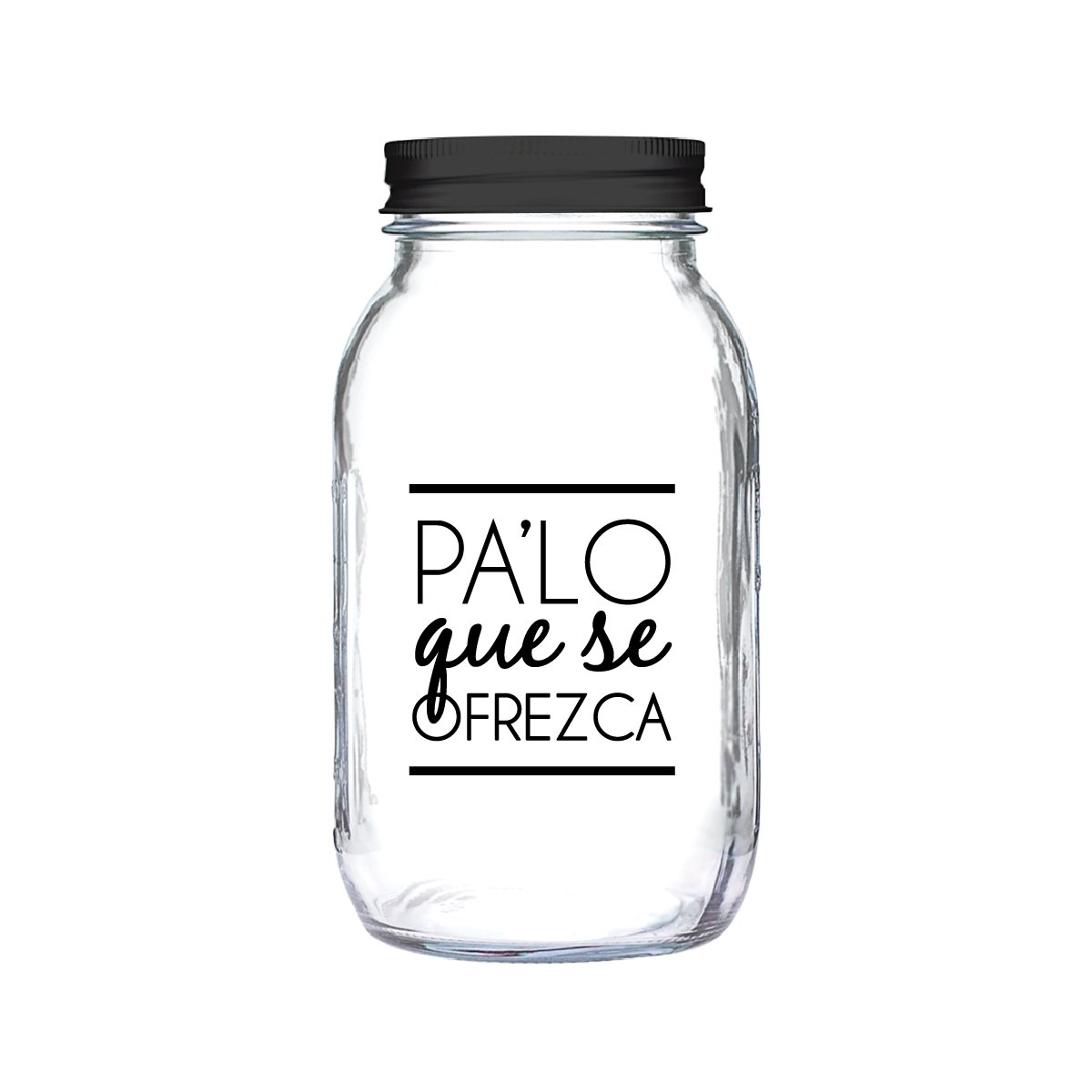 Alcancia de Vidrio con Tapa Metalica Ranurada, Cap. 940Ml, Unique