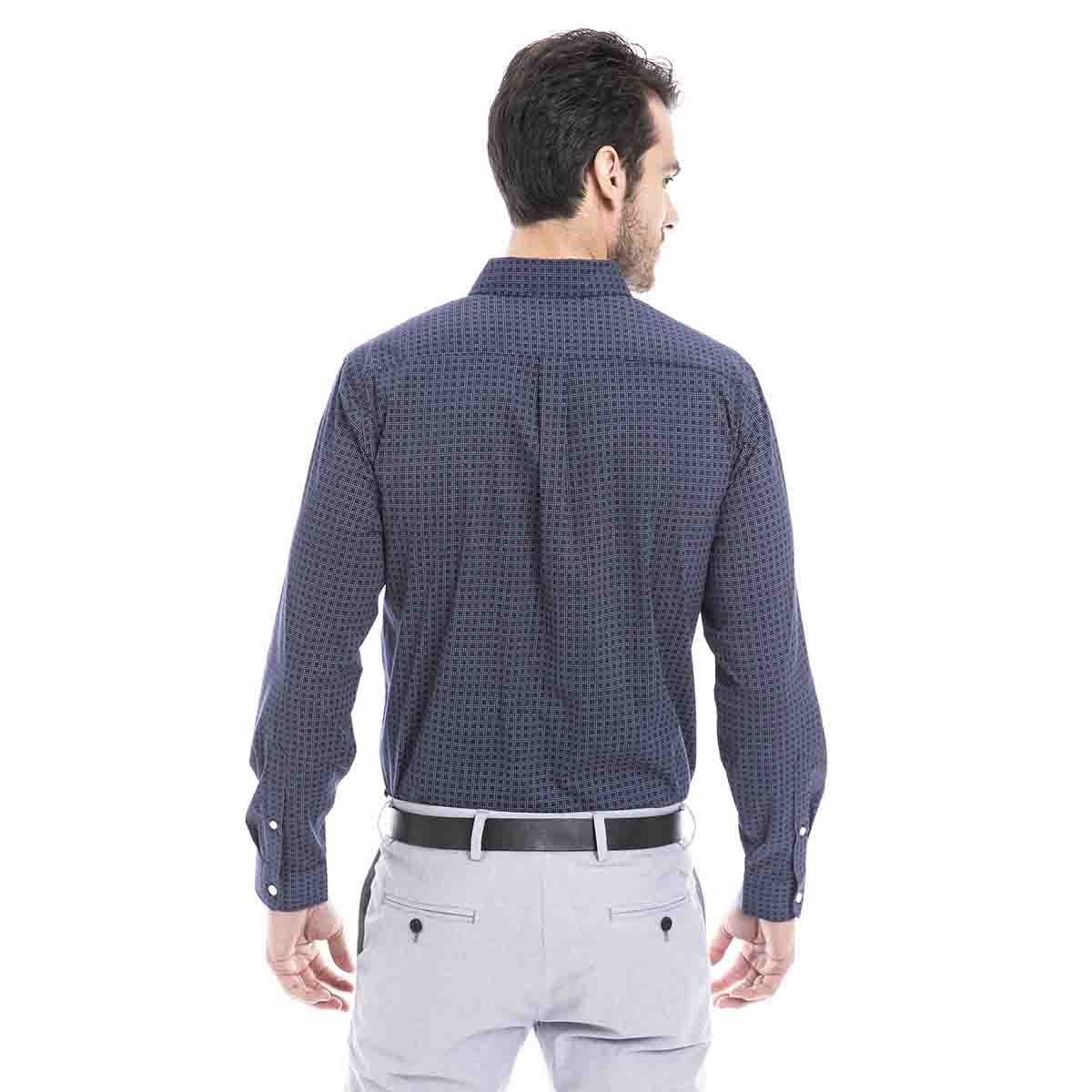 Camisa Signature Comfort Stretch Long Sleeve Color Azul Dockers