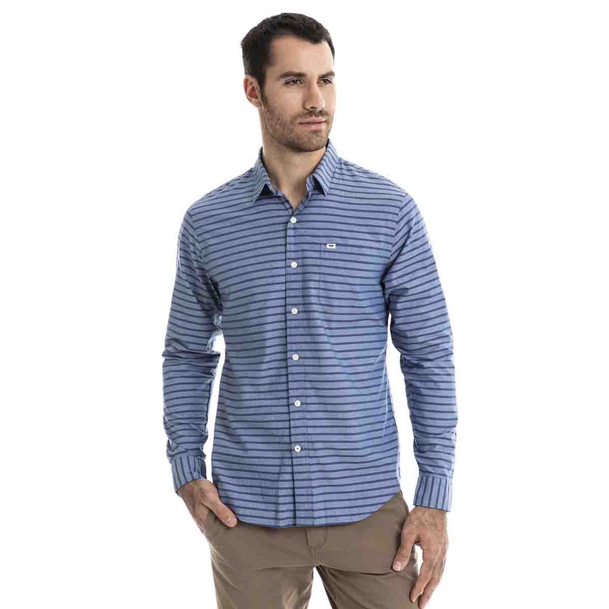 Camisa Original Washed Shirt Long Sleeve Color Azul Dockers