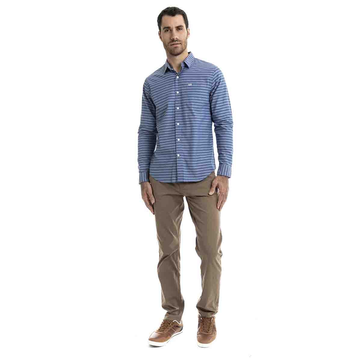 Camisa Original Washed Shirt Long Sleeve Color Azul Dockers