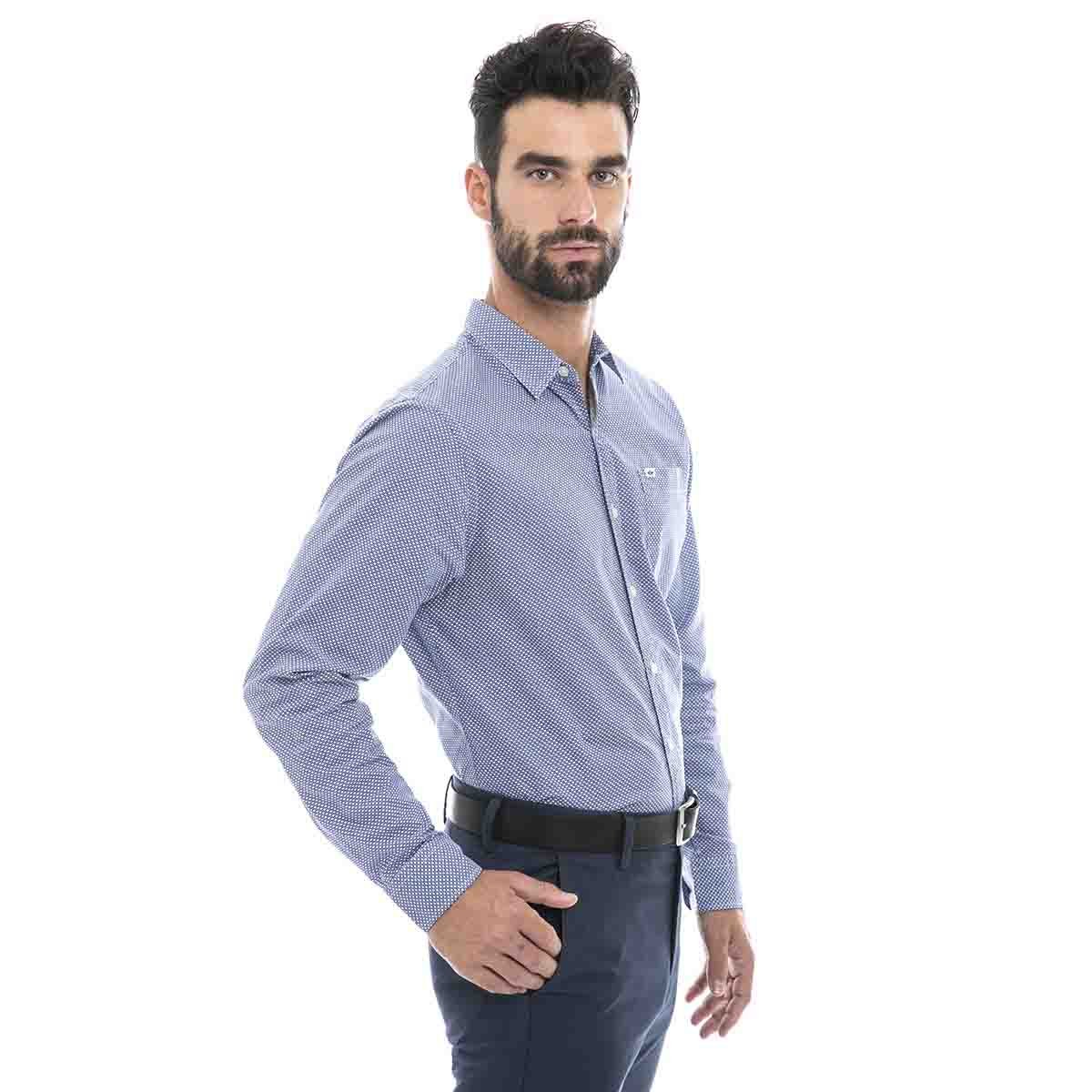 Camisa Original Washed Shirt Long Sleeve Color Azul Dockers