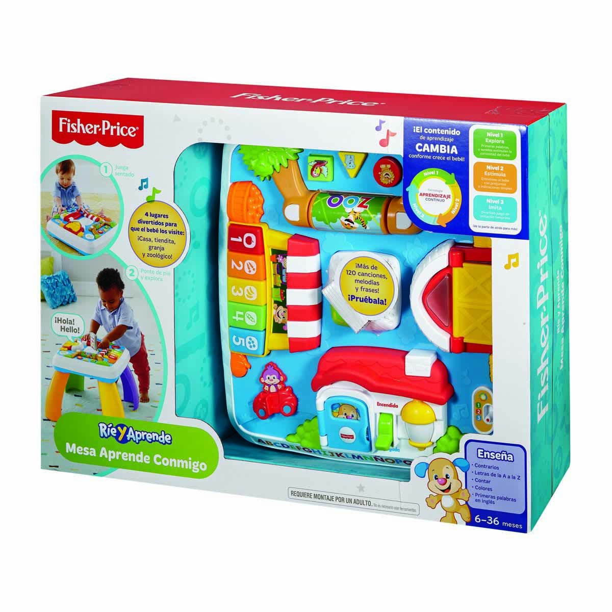 Mesa De Mezclas DJ De Fisher-Price - Juguete Musical Con Luces Y Sonidos, 3 Niveles De Aprendizaje, Para Bebés +6 Meses - Enseña Colores, Números Y Palabras En Español - VERSIÓN UK