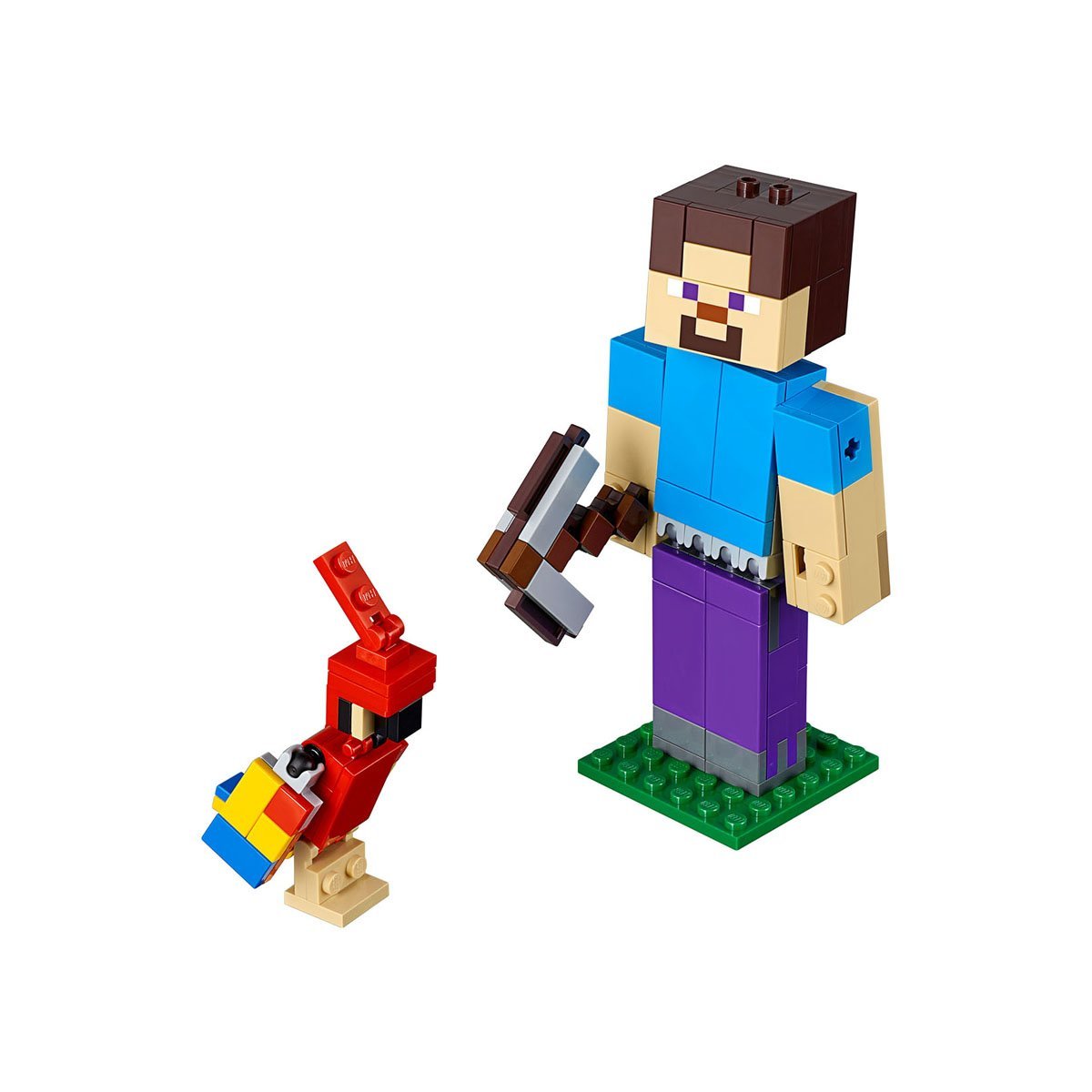 Bigfig Minecraft Steve con Loro Lego