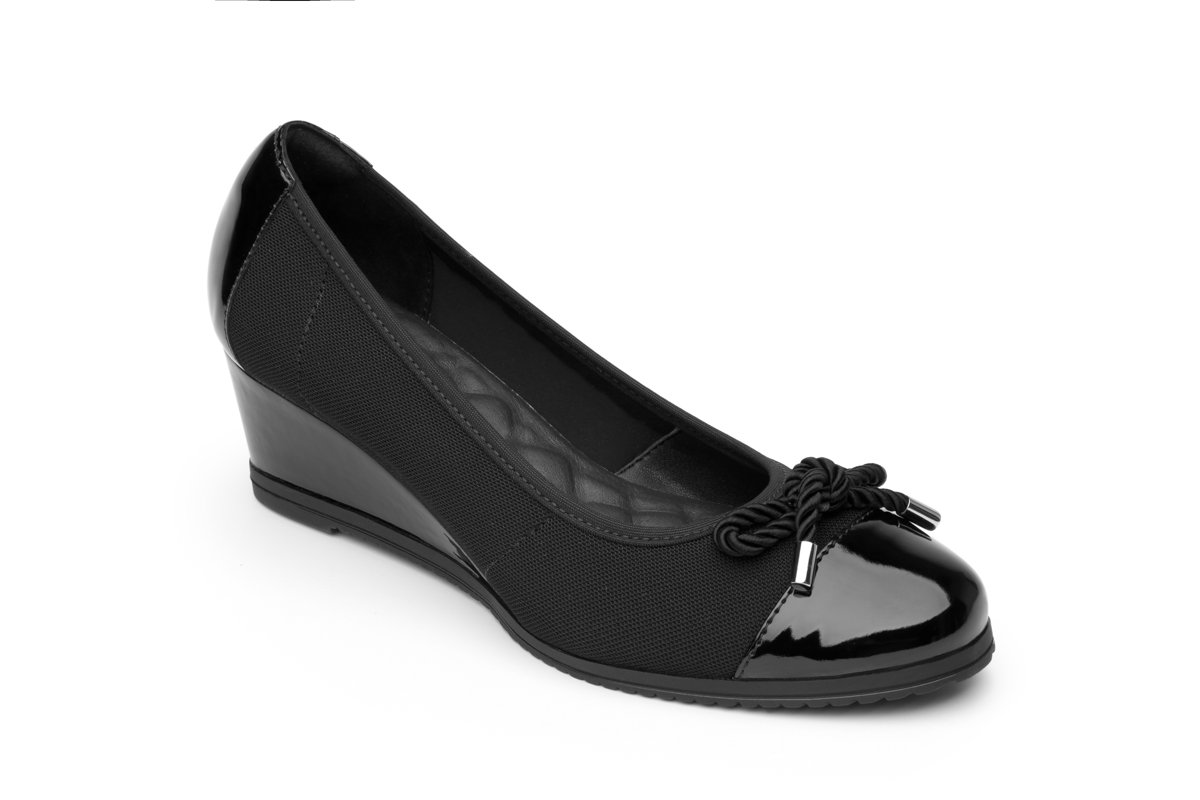 Zapatilla Negra con Charol Flexi