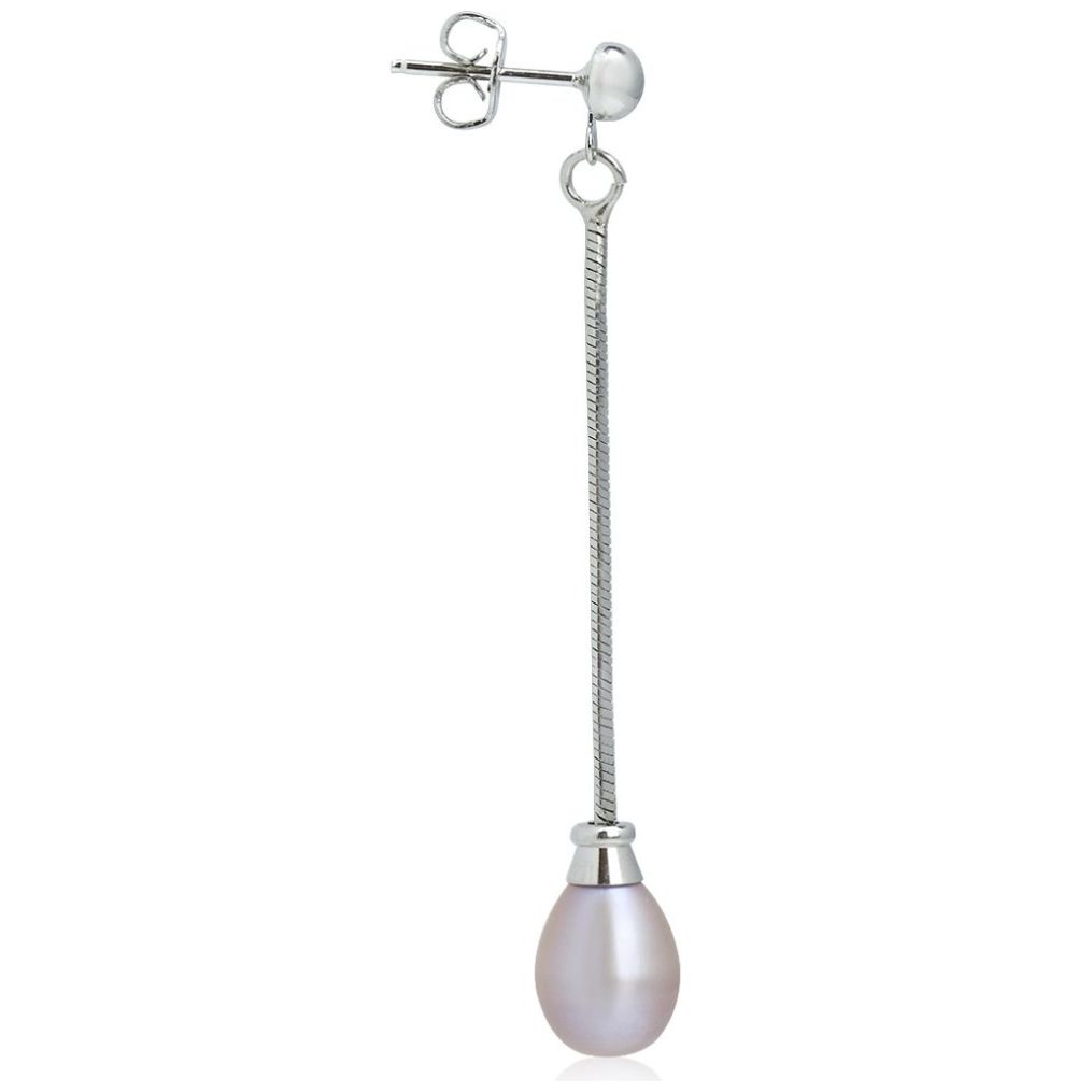 Aretes con Cadena de Plata Y Perla de Gotas Sidney