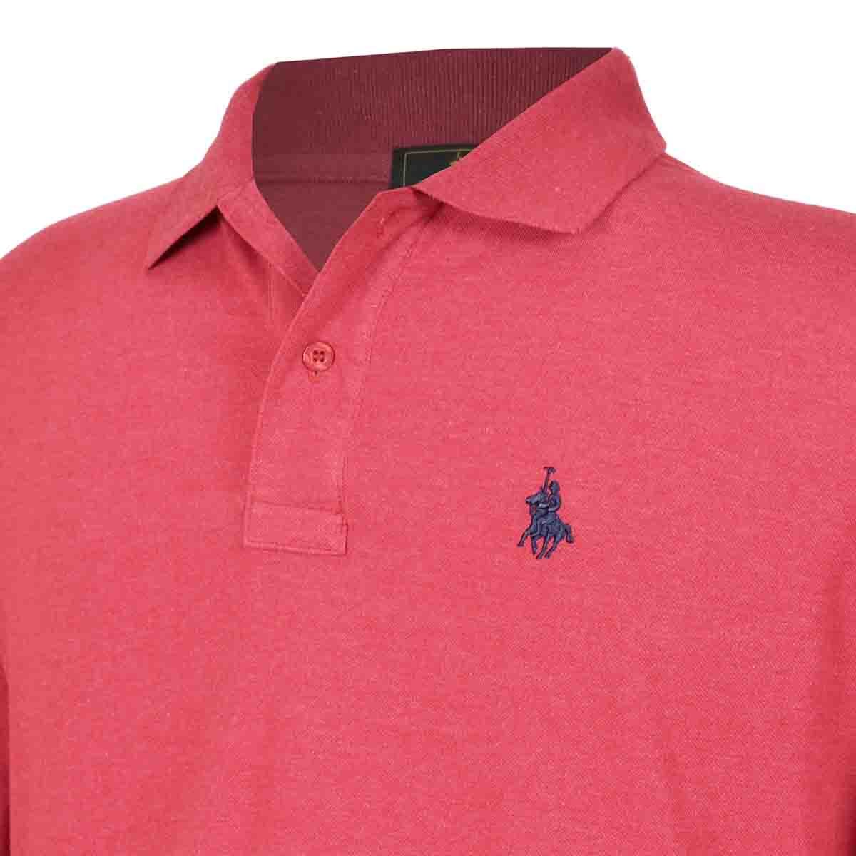 Playera Polo Manga Corta Jaspe Vino Polo Club para Caballero
