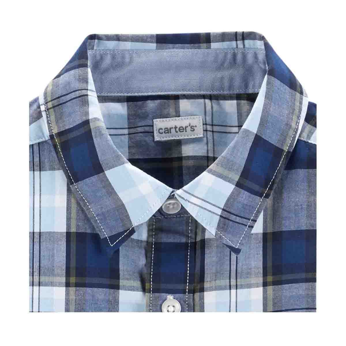 Camisa Color Azul a Cuadros Carters