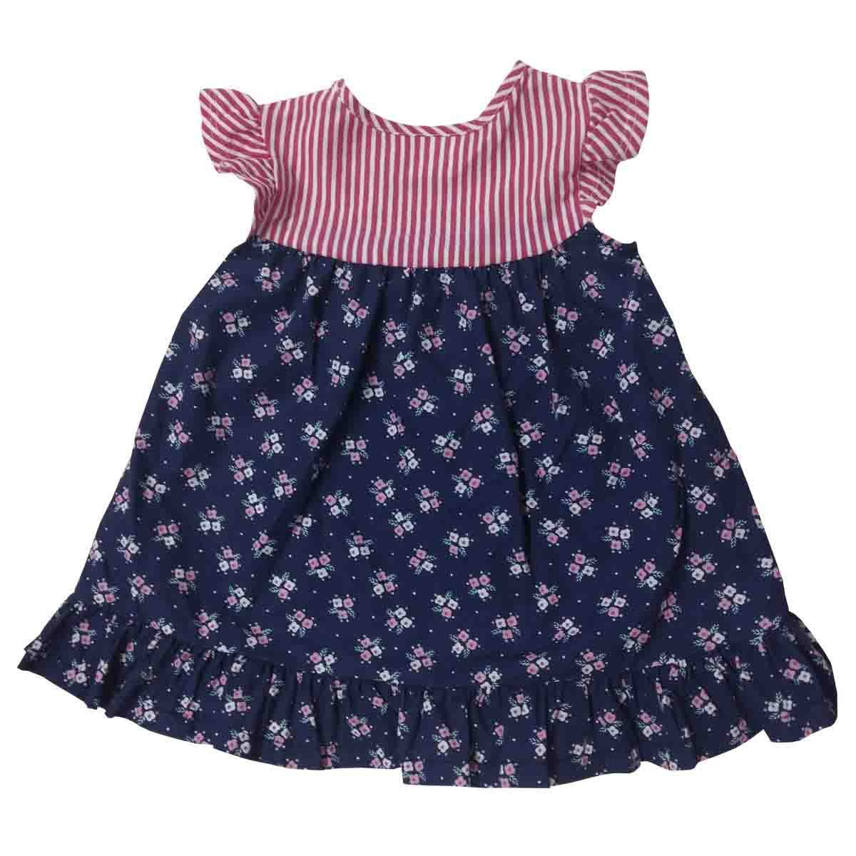 Vestido Rayas con Estampado Floral Coccolato