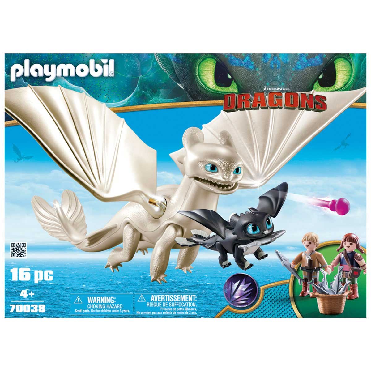 Furia Luminosa Y Bebé Dragón con Niños Playmobil