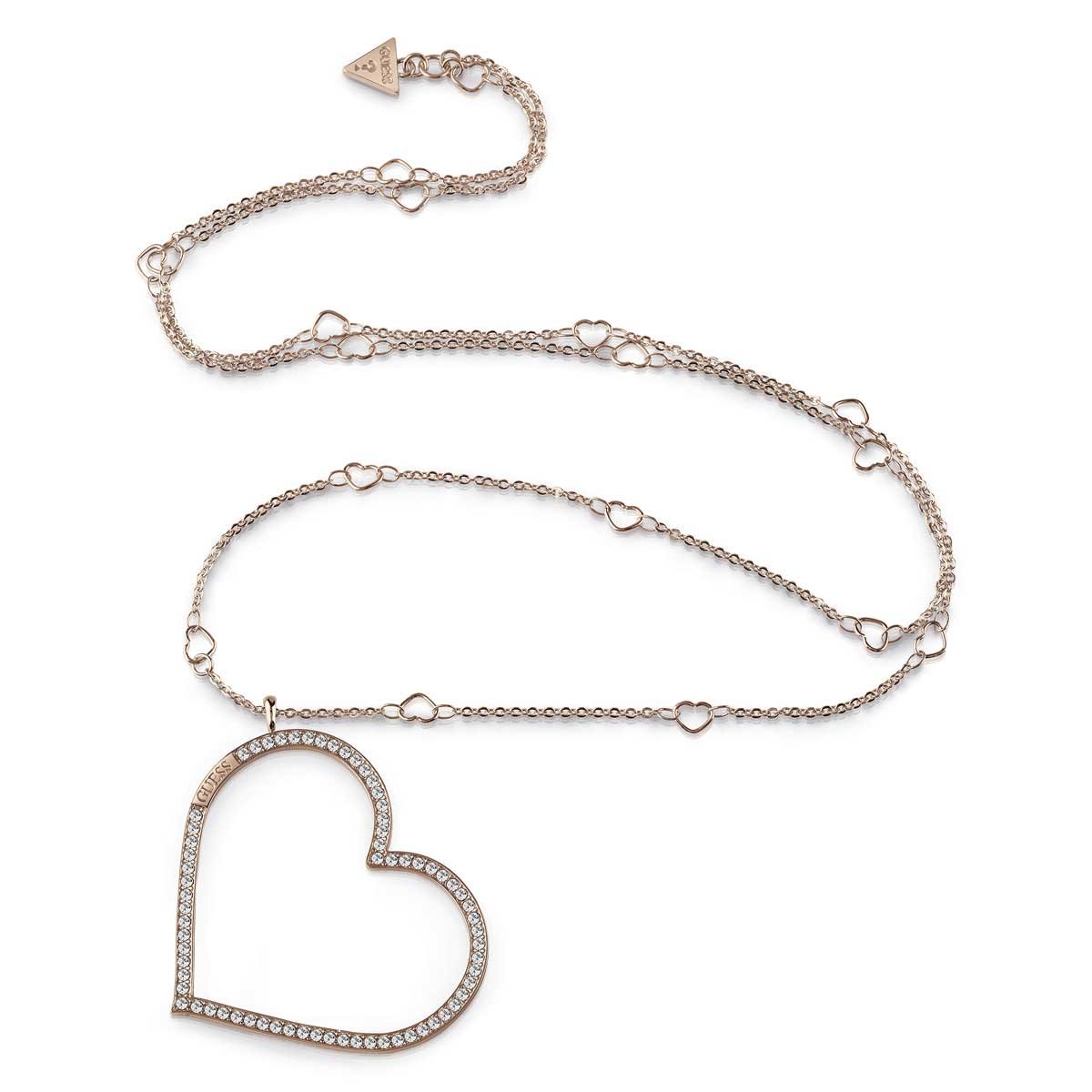 Collar Rosa con Corazón Guess
