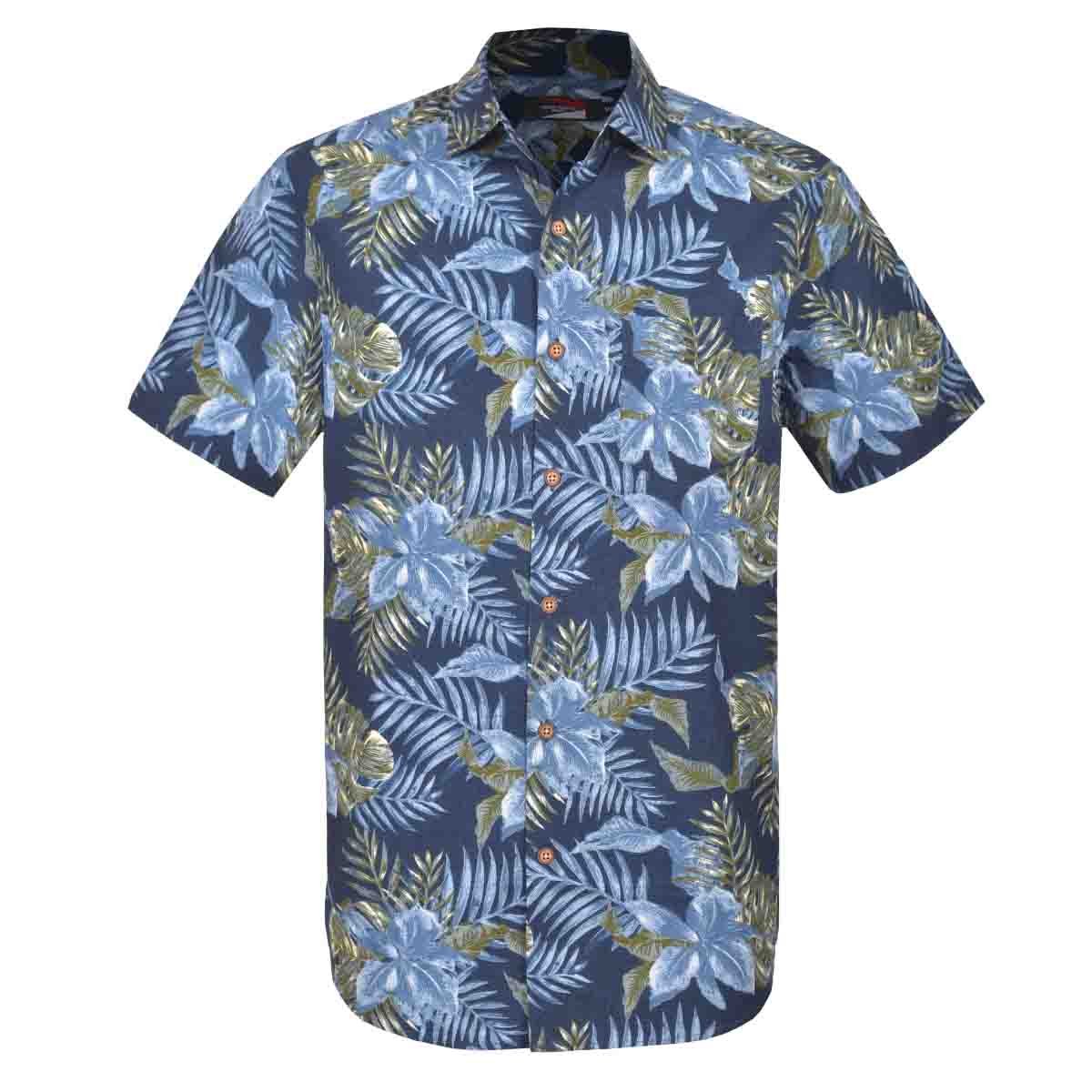 Camisa Hawaiian Flores Manga Corta Carlo Corinto