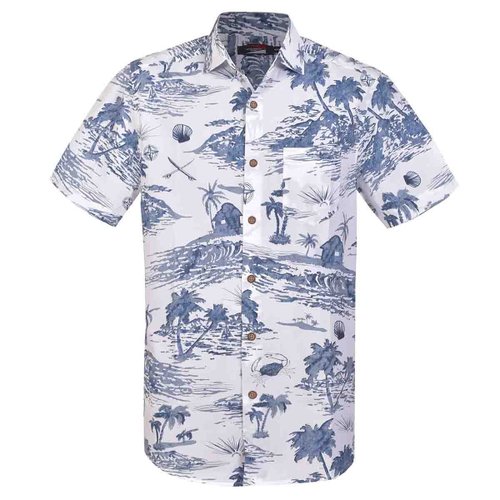 Camisa Manga Corta Hawaiian Palmas Carlo Corinto