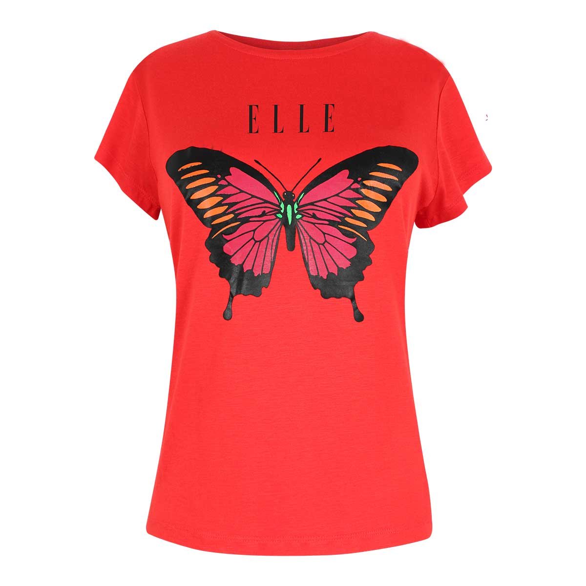 Blusa Manga Corta Estampado con Mariposa Elle