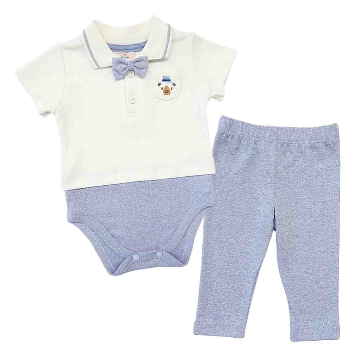 Conjunto 2 Pzas Body Manga Corta y Pantalon Mondo Bambino