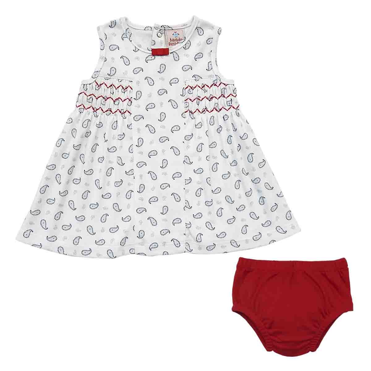 Conjunto 2 Pzas Vestido Sin Manga Smock Calzon Mondo Bambino