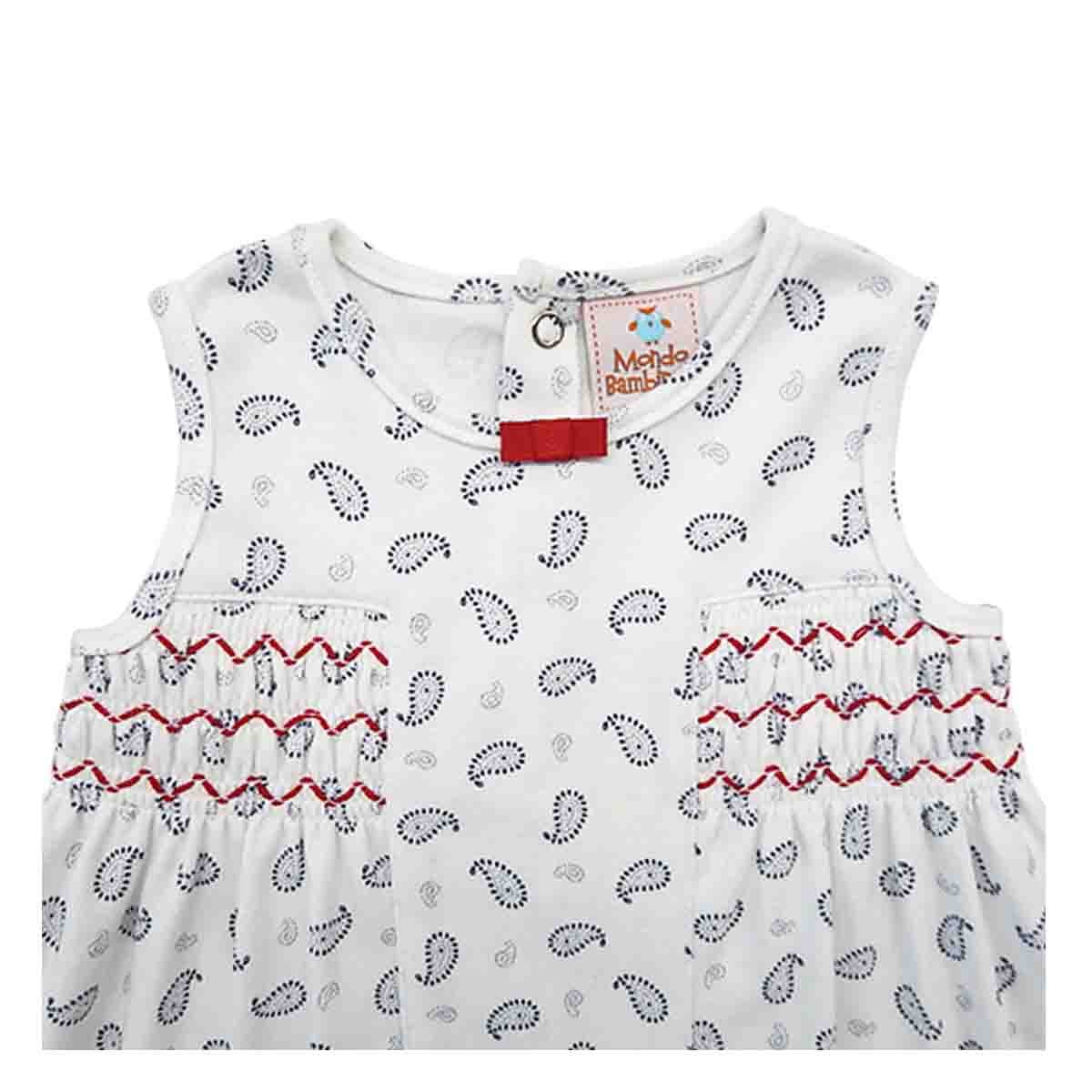 Conjunto 2 Pzas Vestido Sin Manga Smock Calzon Mondo Bambino