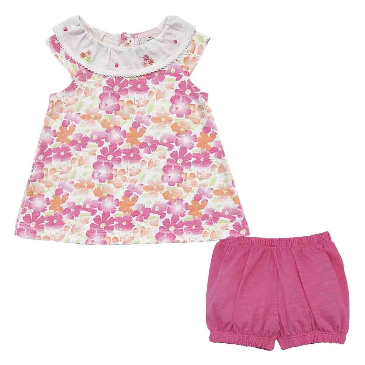 Conjunto 2 Pzas Batita Manga Corta y Bloomer Mondo Bambino