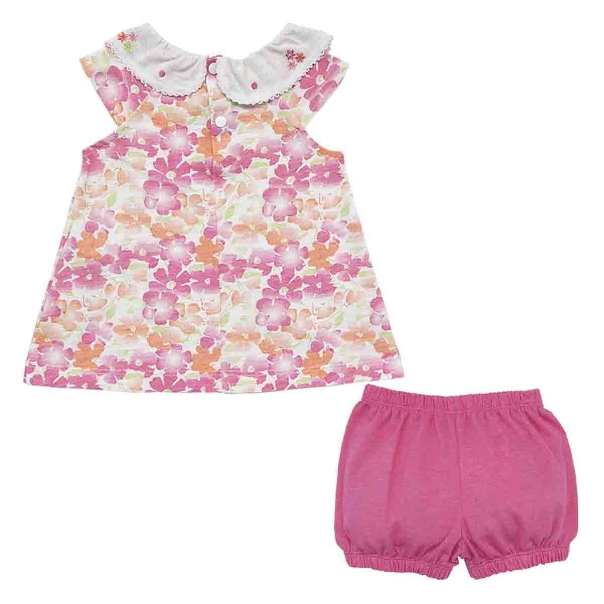 Conjunto 2 Pzas Batita Manga Corta y Bloomer Mondo Bambino