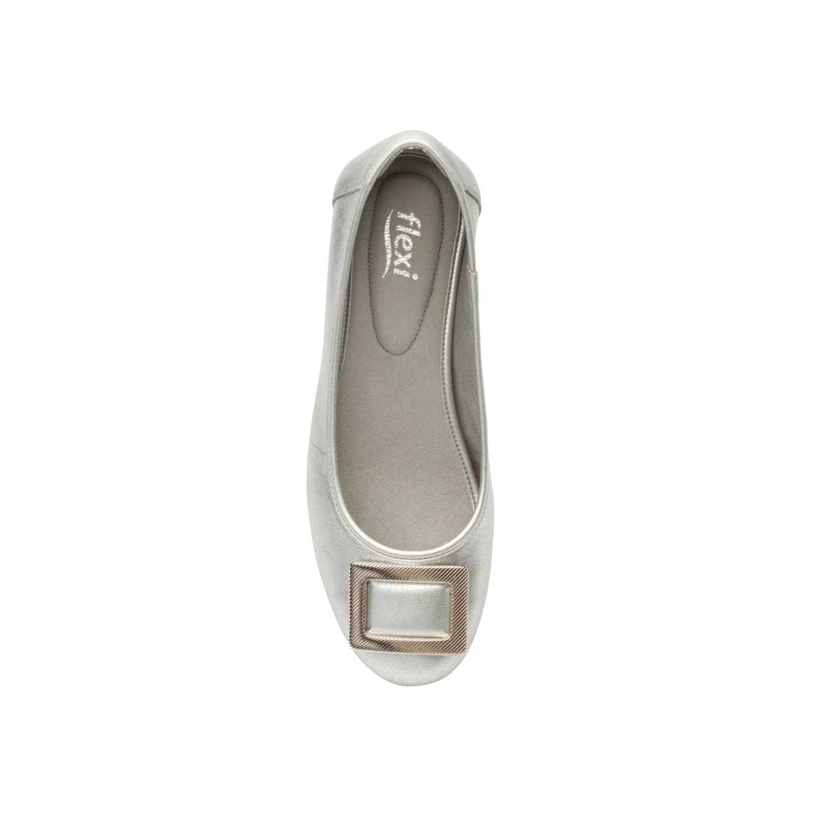 Balerina Plateada con Hebilla Flexi