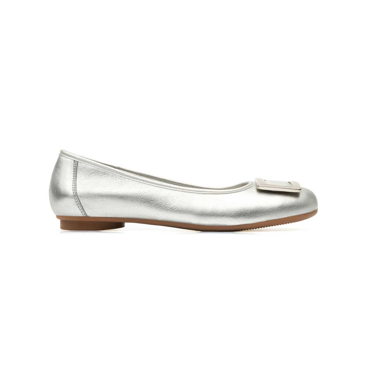 Balerina Plateada con Hebilla Flexi