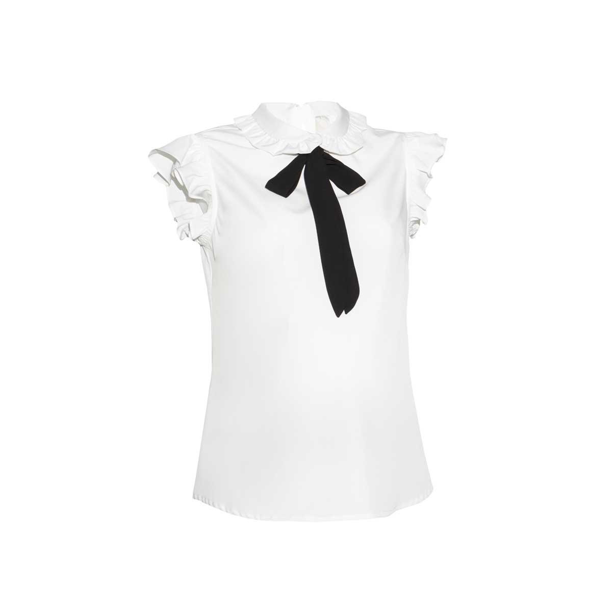 Blusa Cuello Bebe Detalle Corbata Nine To Go