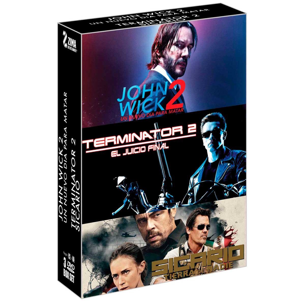Dvd 3 Pack John Wick 2, Terminator 2, Sicario