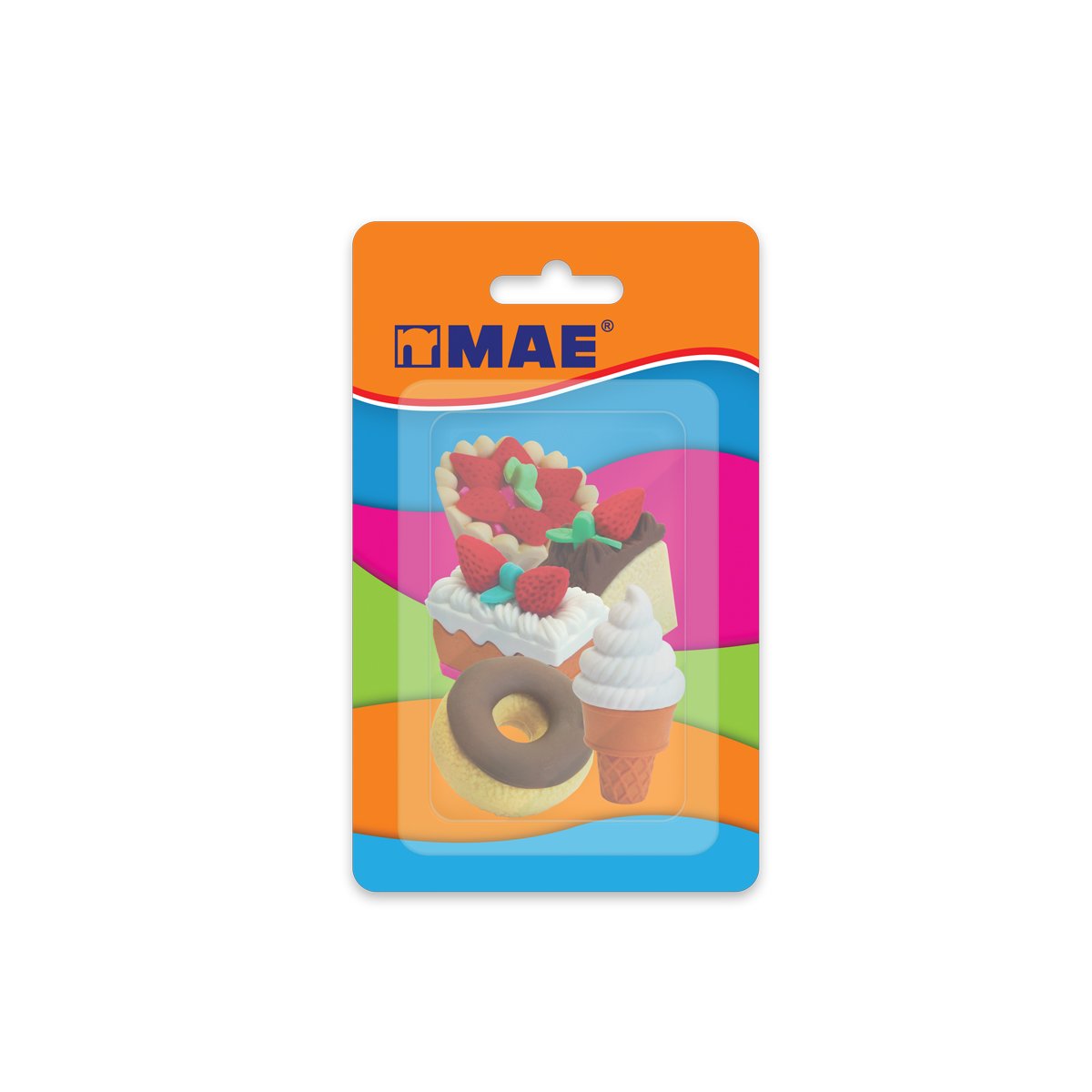 Gomas de Borrar en Figura de Postres Bl&iacute;ster Mae