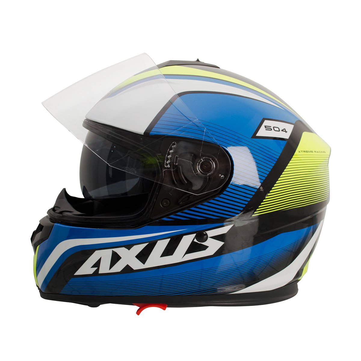 Casco Cerrado Doble Visor Racing Azul Axus Grande