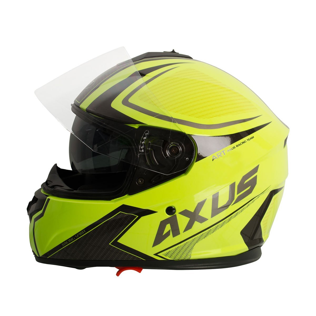 Casco Cerrado Doble Visor Racing Amarillo Axus - Grande