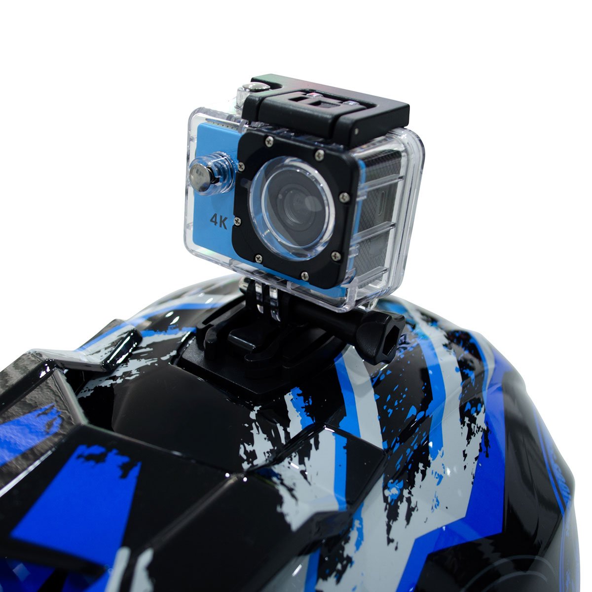Casco Motocross Skull Azul Axus - Grande