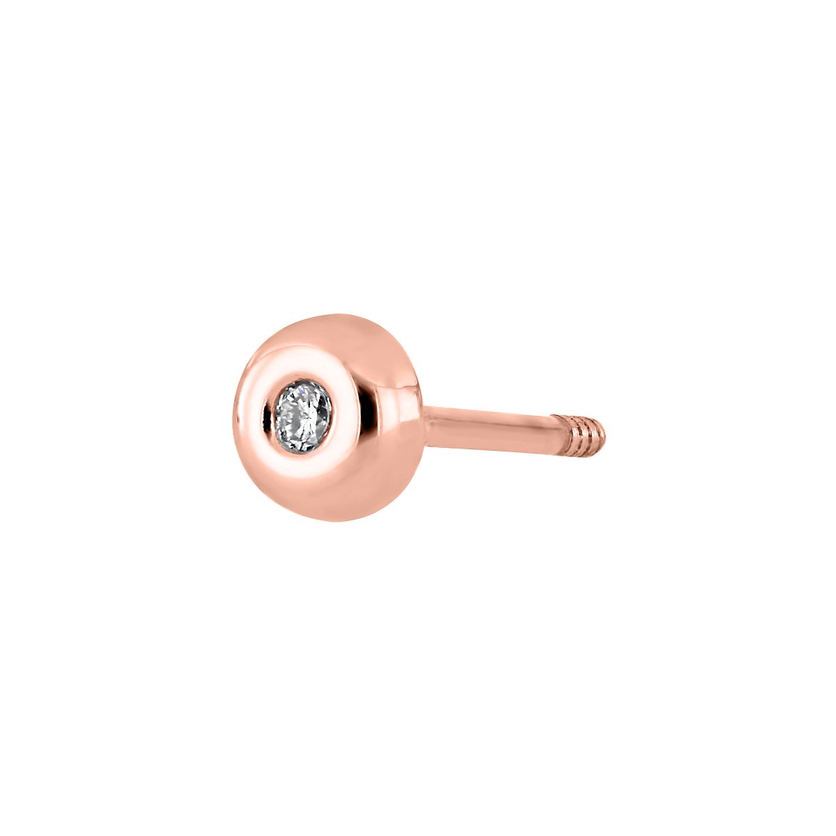 Broqueles de Oro Rosa con Forma Redonda Romanza