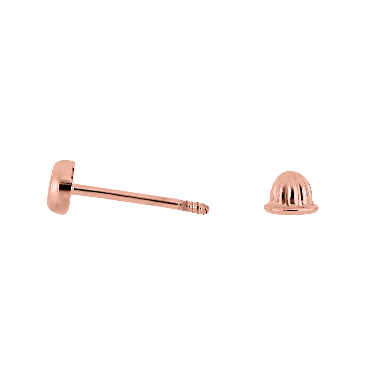 Broqueles de Oro Rosa con Forma Redonda Romanza