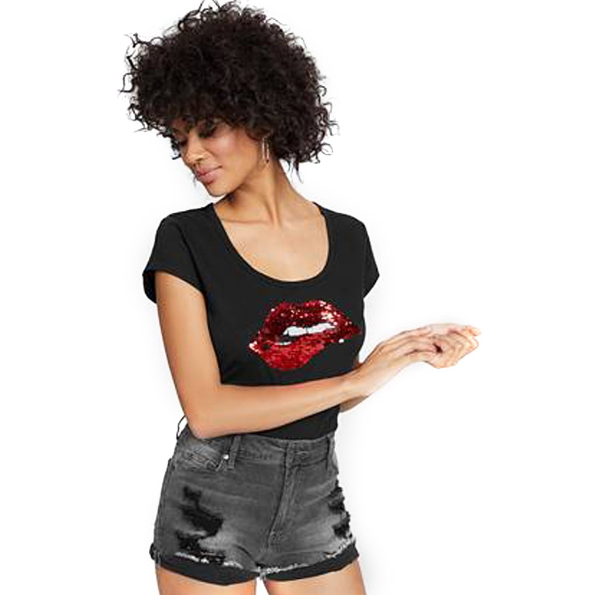 Playera con Labias de Lentejuela G By Guess