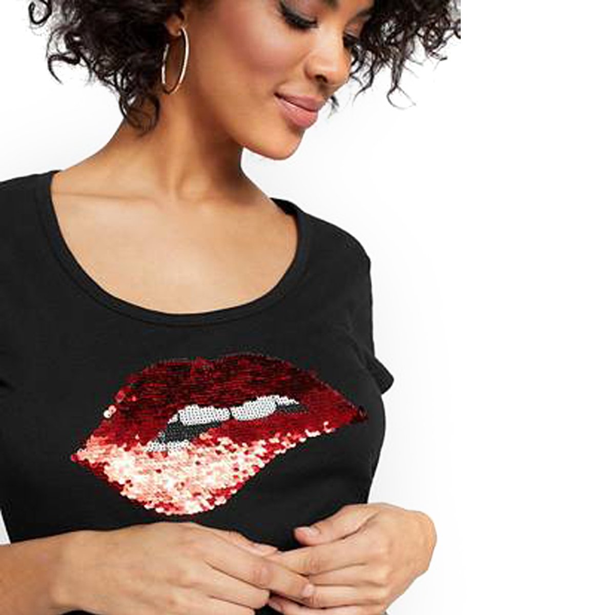 Playera con Labias de Lentejuela G By Guess