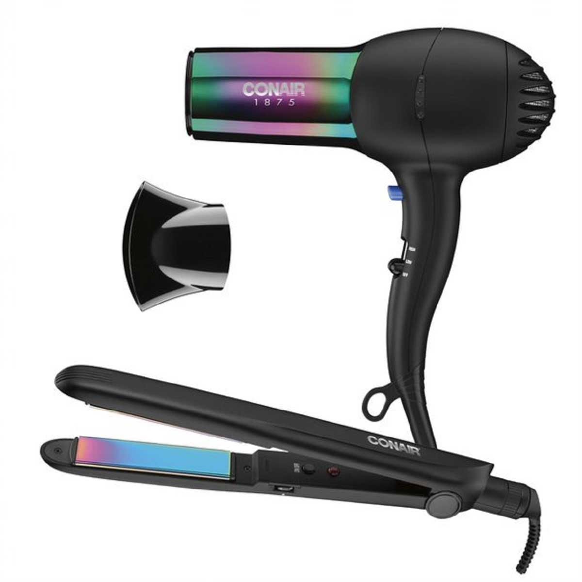 Combo de Secadora y Alaciadora Negras Rainbow Conair
