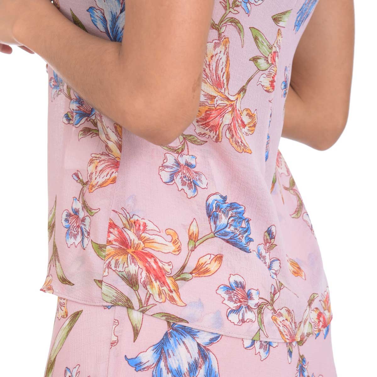 Blusa Estampada con Olan en Cuello Boggs