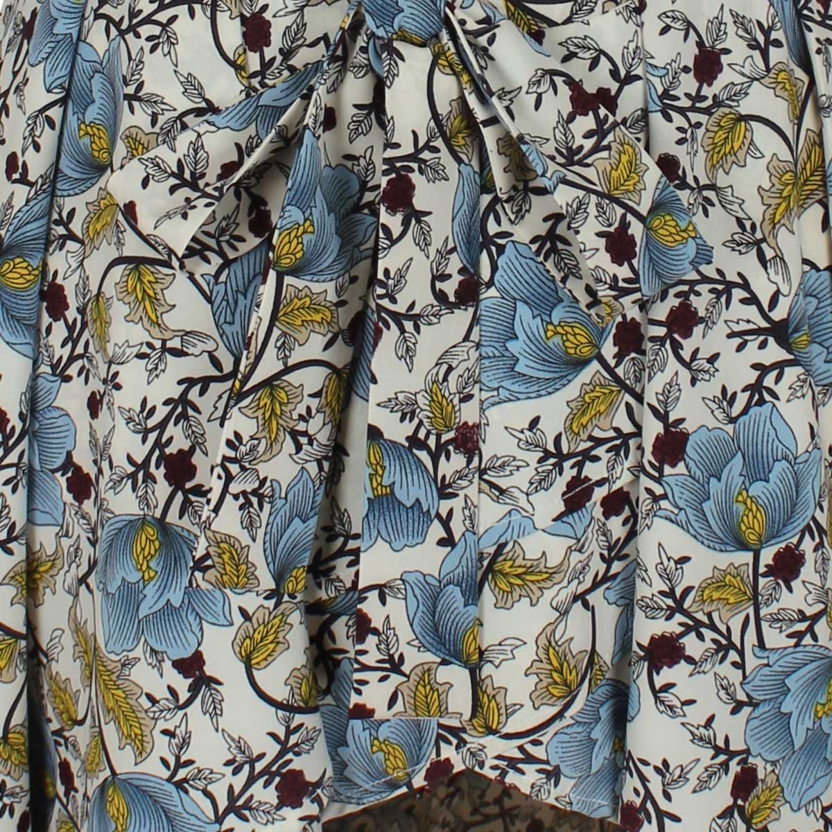 Tunica Asimetrica Manga Larga Escote V  Estampado Basel