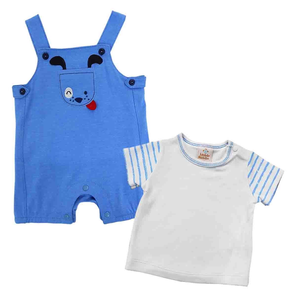 Conjunto 2 Pzas Playera Manga Corta Jumpsuit Corto Mondo Bambino
