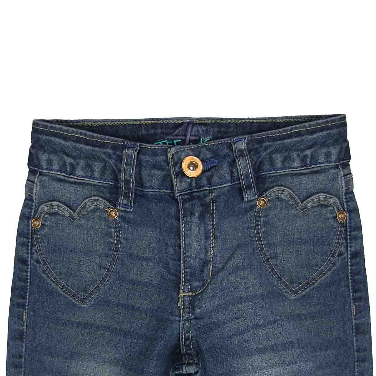 Pantalón Mezclilla Skinny con Bolsas Tipo Corazon 4Teen