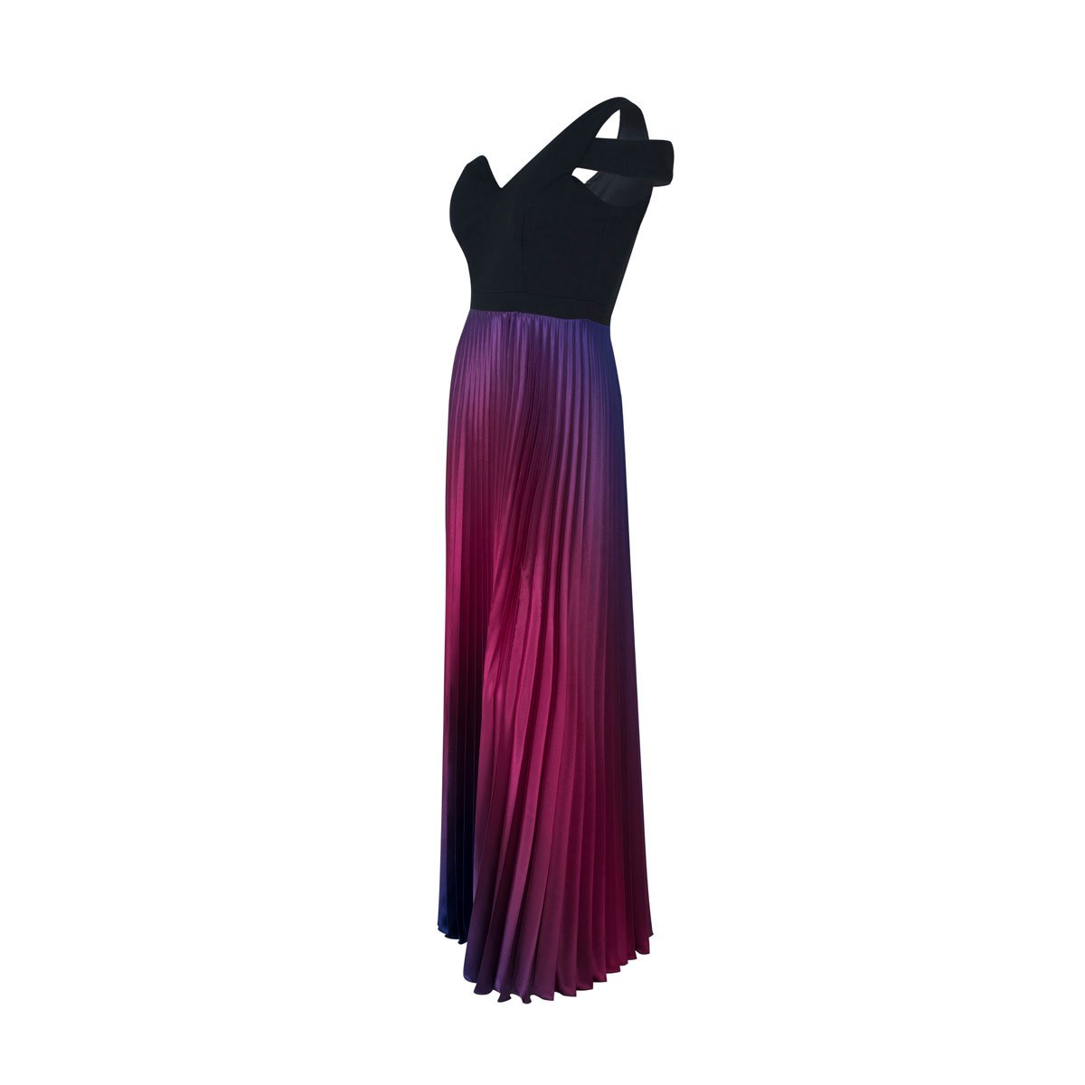 Vestido de Fiesta con Falda Plisada Y Degradada Noshe
