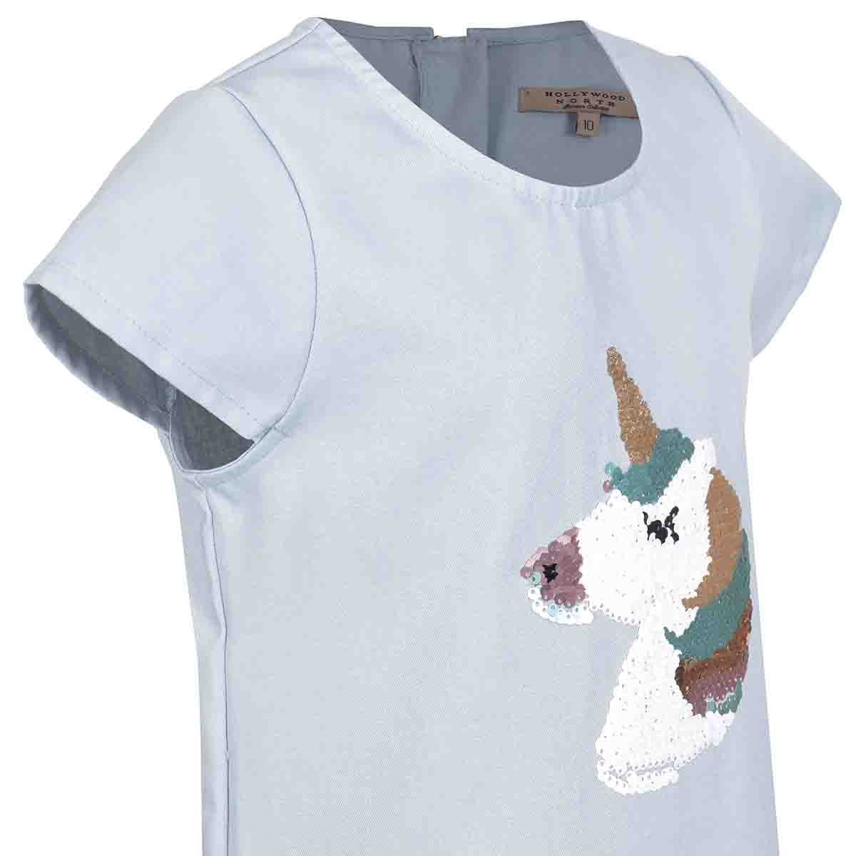Vestido Bordado con Unicornio Hollywood North Hn19