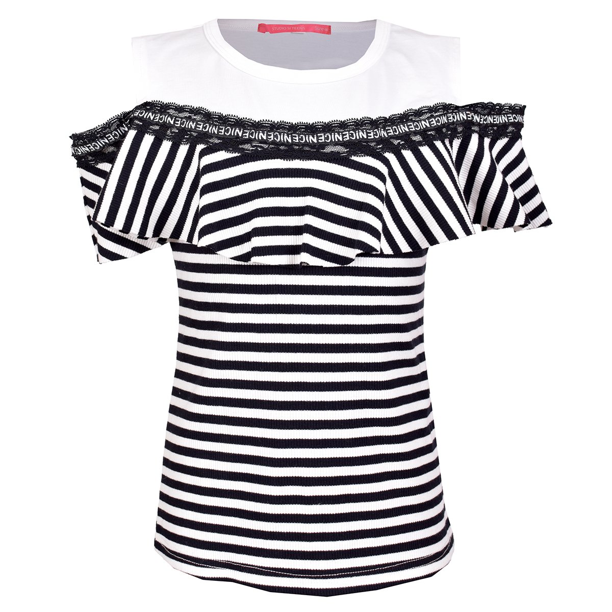 Playera Manga Corta con Hombros Descubiertos Studio si