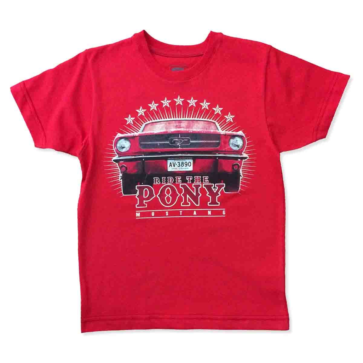 Playera Manga Corta con Estampado Mustang